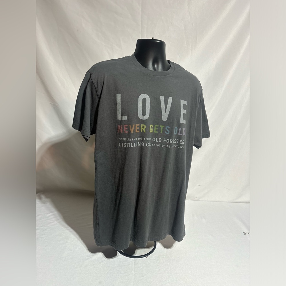 Old Forester Distilling Co. Charcoal Tee - Love Never Gets Old Size :XL